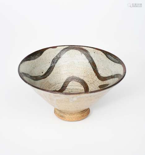 ‡ William Staite Murray (1881-1962) a fine stoneware footed bowl, conical form, painted and