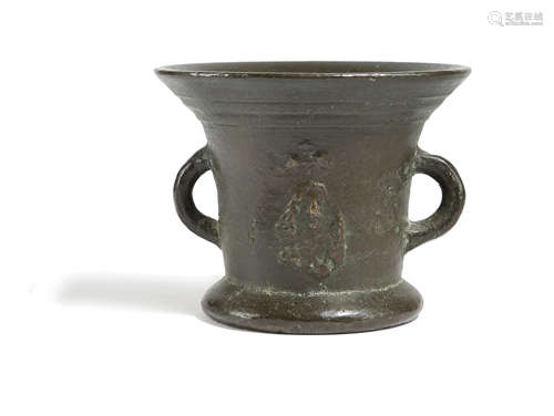 A CHARLES II BRONZE MORTAR ATTRIBUTED TO THE 'UNIDENTIFIED' FOUNDRY LOTHBURY OR ALDERSGATE, LONDON