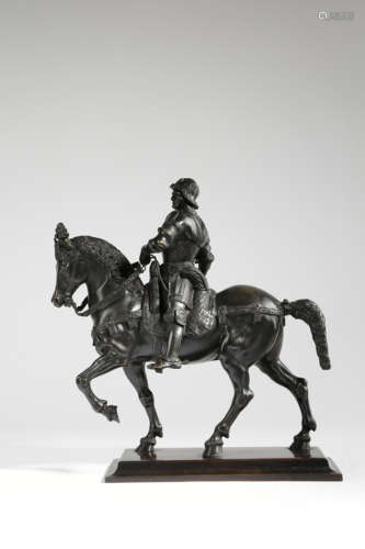 A BRONZE GRAND TOUR EQUESTRIAN GROUP OF BARTOLOMEO COLLEONI 19TH CENTURY after Andrea del Verrocchio