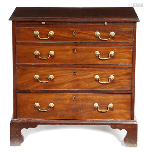 AN EARLY GEORGE III MAHOGANY CHEST THIRD QUARTER 18TH CENTURY the top with a moulded edge above a