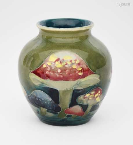 'Claremont' a Moorcroft Pottery vase designed by William Moorcroft, ovoid with everted top rim,