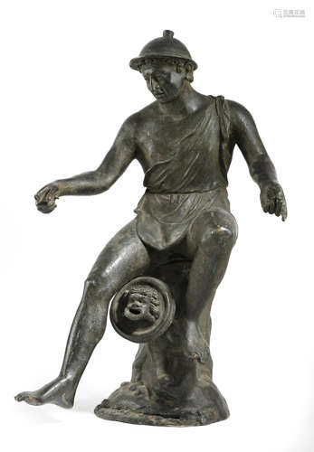 AFTER THE ANTIQUE. AN ITALIAN BRONZE GRAND TOUR FOUNTAIN HEAD NEAPOLITAN, LATE 19TH CENTURY