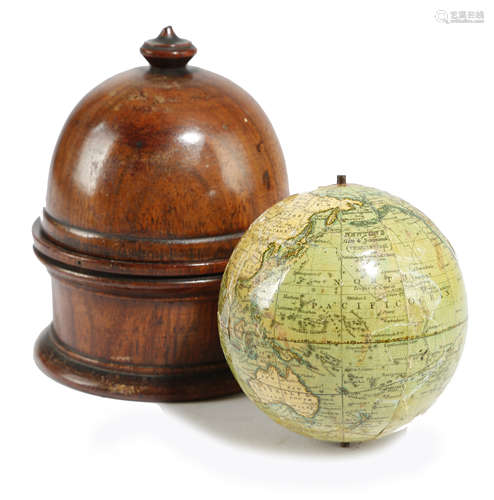 A WILLIAM IV POCKET GLOBE BY NEWTON, SON & BERRY c.1830 the three inch globe made of twelve hand-