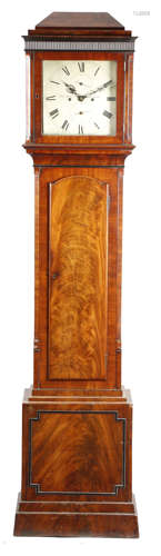 A SCOTTISH MAHOGANY LONGCASE CLOCK BY GEORGE INNES OF GLASGOW EARLY 19TH CENTURY the eight day brass