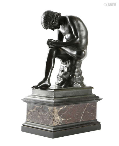 AFTER THE ANTIQUE AN ITALIAN BRONZE GRAND TOUR FIGURE OF SPINARIO LATE 19TH CENTURY the young boy