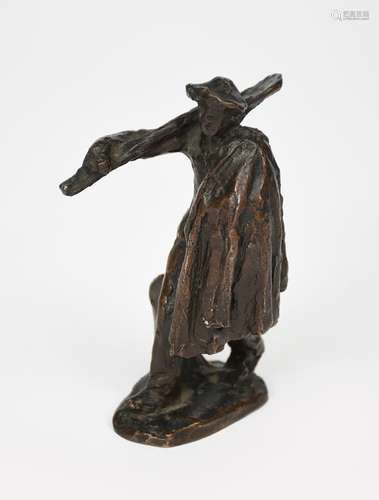 Aime-Jules Dalou (1838-1902) Man with shovel going to work patinated bronze, signed in the cast