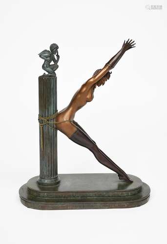 ‡ Romain de Tirtoff (Erte) (1892-1990) Prisoner of Love a limited edition patinated bronze erotic