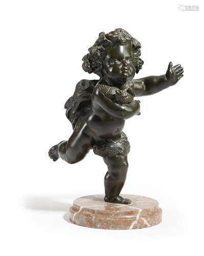 A FRENCH BRONZE CHERUB FIGURE IN THE MANNER OF CLODION EARLY 19TH CENTURY the Bacchanalian figure