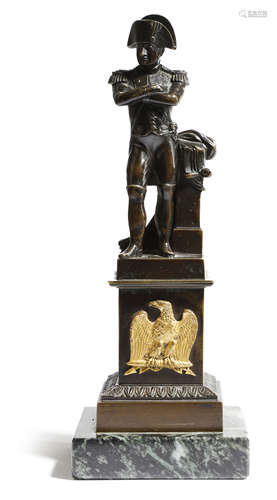 A FRENCH GILT AND PATINATED BRONZE FIGURE OF NAPOLEON BONAPARTE SECOND HALF 19TH CENTURY after Emile