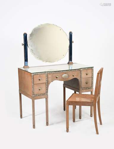 A P E Gane bedroom suite, commissioned in 1926, comprising dressing table, chair, wardrobe and