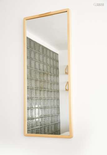 An Artek Norrcraft beech wall mirror designed by Alvar Aalto, square section, and another Artek