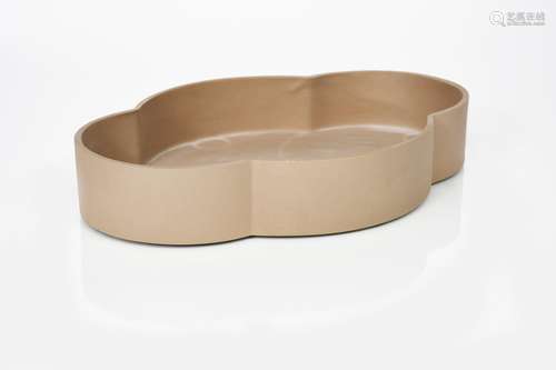 A Danese Milano Cicladi bowl designed by Enzo Mari, designed 1977, quatro-lobed form, mushroom brown