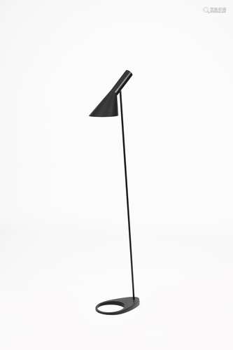 An AJ floor lamp designed by Arne Jacobsen, probably manufactured by Louis Poulsen, originally