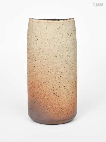 Joanna Constantinidis (1927-2000) a stoneware vase, elliptical section, burnished to base with