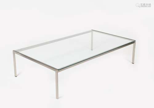 A modern Cassina LC10P coffee table designed by Le Courbusier, originally designed 1929, rectangular