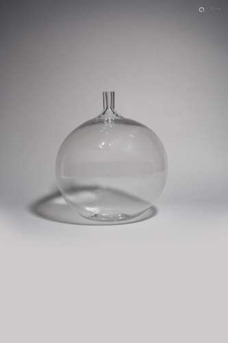 A rare Orrefors glass Applet (apple) vase designed by Ingeborg Lundin, designed in 1955, dated 1957,