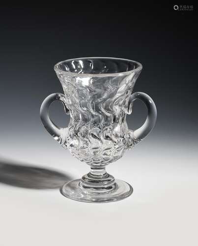 A Royal Brierley Crystal glass vase designed by Constance Spry, urn shaped with textured finish,