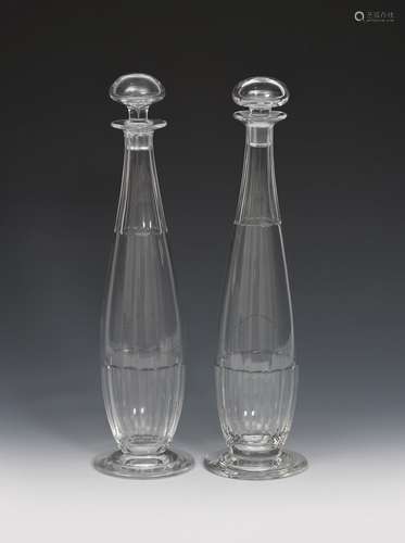 Two Stevens and Williams Royal Brierley decanters and stoppers designed by Keith Murray, each,