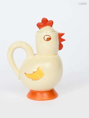 'Chick' a Clarice Cliff Bizarre Novelty hot-chocolate pot and cover, printed and painted in