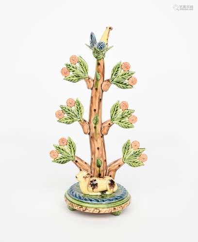 ‡ Paul Young (born 1961) Sheep Tree, an earthenware sculpture, glazed in colours impressed seal mark