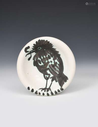 ‡ Pablo Picasso (1881-1973) Oiseau au Ver, AR.172 a Vallauris Pottery limited edition earthenware