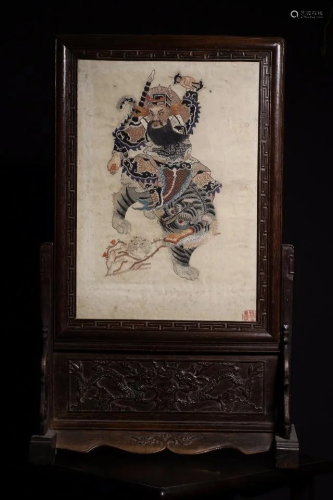 EMBROIDERY WORK OF 'WARRIOR WUSONG' TABLES…