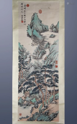 CHINESE LANDSCAPE PAINTING OF RIVER AND PIN…