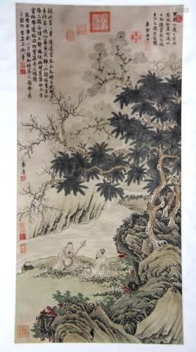CHINESE FIGURE PAINTING OF SCHOLARS ON…