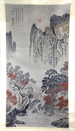 CHINESE LANDSCAPE PAINTING OF CREEK IN MOU…