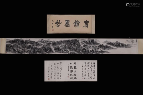 CHINESE HANDSCROLL PAINTING OF MOUNTAIN LA…