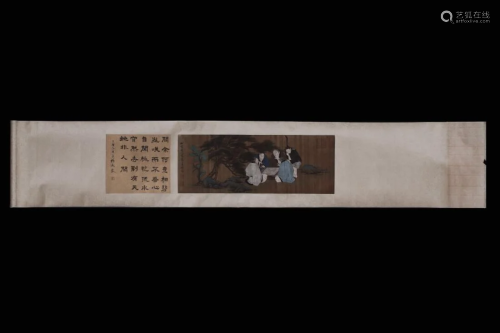 CHINESE HANDSCROLL PAINTING OF GO PLAYING S…