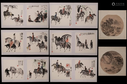 CHINESE PAINTING ALBUM OF BEAUTY AND HORSE