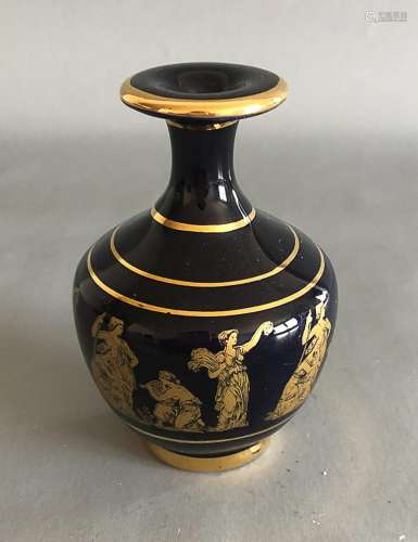 Made in greece in 24k gold  black vase