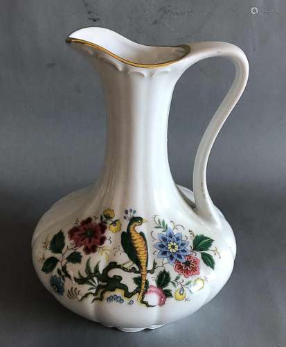 Royal Bavaria KPM Germany Handarbeit 24k gold edge colorful floral pitcher