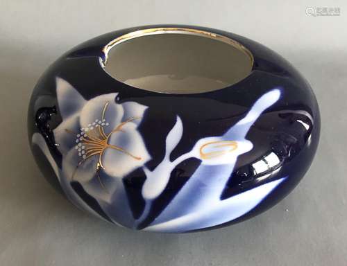 24k gold edge& pattern Cobalt blue water pot
