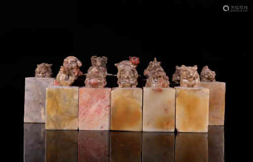 Twelve Agalmatolite Seals of Chinese Zodiac