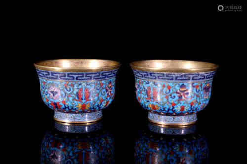 Two Chinese Cloisonne Bowls