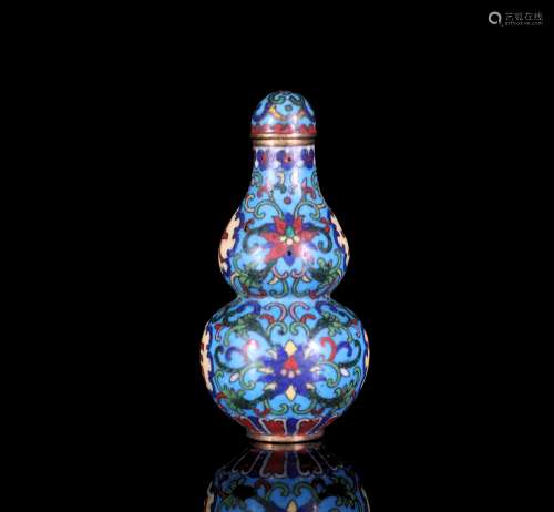 A Chinese Calabash-shaped Cloisonne Snuff Bottle