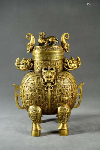 A Chinese Bronze Gilding Vessel