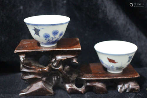 A Pair of Chinese Porcelain Cups