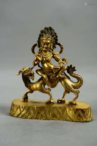 A Chinese Bronze Gilding Buddha Statue