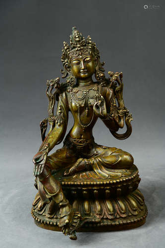 The Bronze Statue of Green Tara