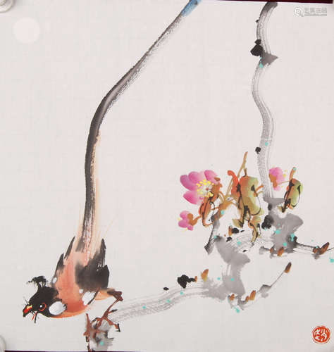 A Chinese Bird-and-flower Painting, Zhao Shaoang Mark