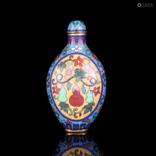 A Chinese Calabash-shaped Cloisonne Snuff Bottle