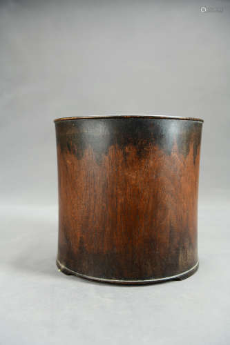 A Chinese Rosewood Brush Pot