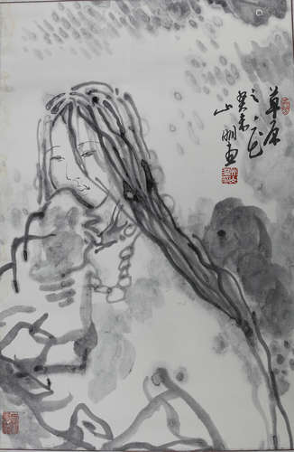 A Chinese Ink Wash Painting, Wu Shanming Mark