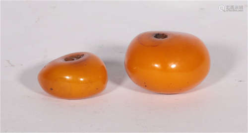 Two beads of Amber