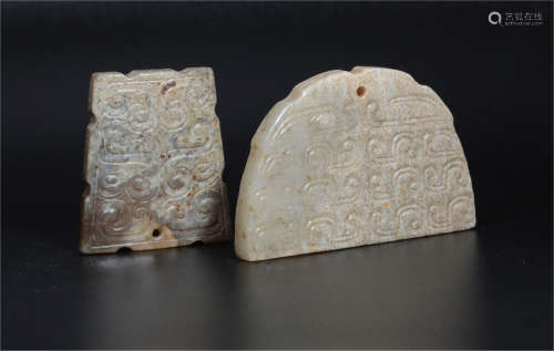 Two White Jade Ornaments