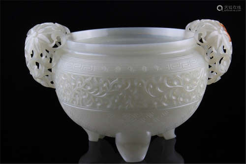 A Jade Tripod Censer Qing Dynasty