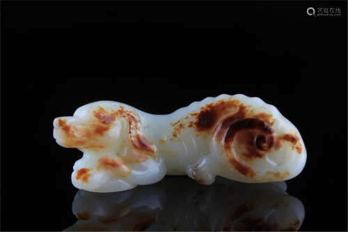 A White Jade Dog Qing Dynasty